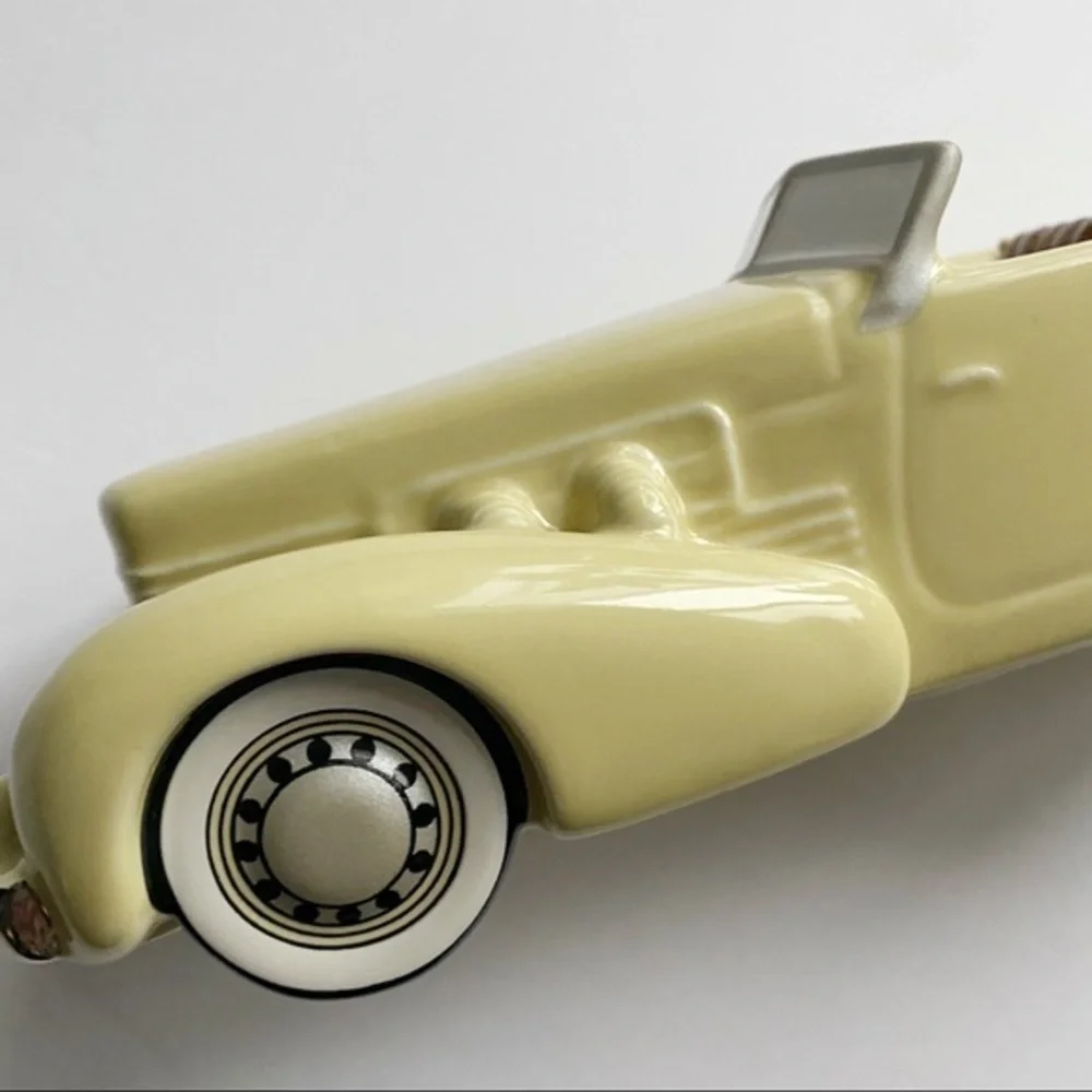 Avon Yellow Ceramic Figurine Cord 1937 Car - Vintage 1984